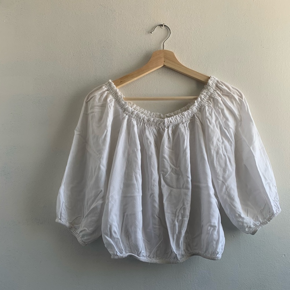 White Off the Shoulder Blouse